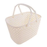 Storage basket with handles - beige